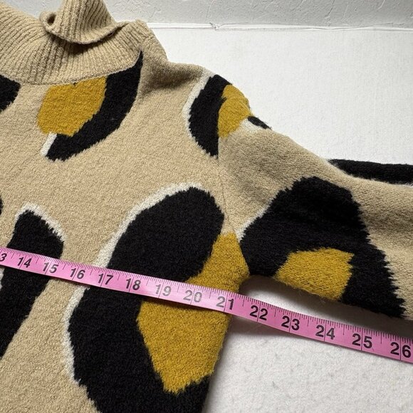Anthropologie MOTH Women Georgia Leopard Print Sweater Size M Tan Pullover 54-6 - Picture 6 of 10